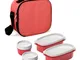 TATAY Urban Food Dots - Borsa termica porta alimenti con contenitori ermetici inclusi,ross...