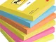 Post-it Foglietti, Collezione Energetic, Confezione da 6 blocchetti, 100 Fogli/blocco, 76m...