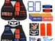 Gafild Gilet Tattico per Bambini, 2 Set Gilet Tattico Giubbotti Kit per N-Strike 80Pcs Sch...