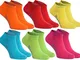 Rainbow Socks - Donna Uomo Colorate Calzini Corti di Cotone - 6 Paia - Arancione Rosso Gia...