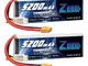 Zeee 3S Lipo Batteria 11,1V 80C 5200mAh RC Batteria con Connectore XT60 Spina per RC FPV R...