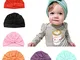 Baby Hat 6 pezzi neonato, 100% cotone morbido, elastico avvolgere la testa avvolgere infan...