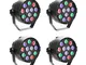 TSSS - Faro proiettore, con LED RGBW, mix di luce colorata, ideale per feste, discoteche,...