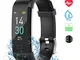 Smartwatch Orologio Fitness Trakcer Donna Uomo Cardiofrequenzimetro da Polso Impermeabile...