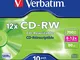 Verbatim CD-RW 12x 80 Min 700MB, Confezione da 10 pezzi