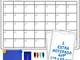 Kit Lavagna Calendario Magnetico Mensile - Lavagnetta Magnetica Calendario 43x33cm + 2 Lis...