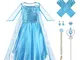Vicloon Elsa Costume Ragazze Principessa, Principessa Belle Costume, Vestito da Festa di C...