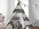 Haus Projekt Tenda Teepee per Bambini, Tenda Gioco con Lucine, Bandierina, Borsa e Base Im...