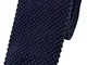 TigerTie qualità maglia cravatta - marino blu scuro monocromatico Uni