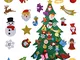 Onepine Albero di Natale in Feltro con Ornamenti Natalizi in Feltro Glitter Rimovibili da...