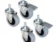 Emuca - Set di 4 rotelle pivotanti per mobile Ø50mm con filettatura M8x15 e cuscinetti a s...