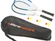 Ultrasport Set Fastball Turbo-Badminton, set Badminton con 2 racchette e 3 volani, set Spe...
