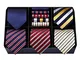 HISDERN Lotto 5 PCS Classico Formale elegante Uomo Cravatta di seta Set Cravatta & Pocket...