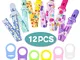 Clip Per Ciuccio e Silicone Pulsante Anello, JAANY Catenella Ciuccio Clip Catena Pulsante...