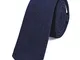 DonDon cravatta stretta da uomo 6 cm cotone - blu scuro-nero