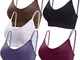 BQTQ 5 Pezzi Reggiseno a Canotta V Collo Bralette Senza Ferretto per Donna (Bianco, Nero,...