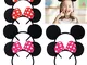 boogift 6 Pcs Orecchie Minnie Mouse, Topolino Mickey Festa di Compleanno Decorazione Compl...