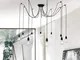 Homemania Lampada a Sospensione Wire, Nero in Metallo, 180 x 180 x 93 cm, 10 x E27, Max 10...