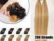 45cm Extension Capelli Veri con Cheratina 200 Ciocche 100g/Pack U-Tip Allungamento Remy Hu...