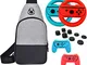 NiSotieb 4 in 1 Joy-Con Accessori per Nintendo Switch- Borsa da Viaggio/Interruttore Volan...