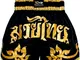 EVO Fitness Muay Thai Pantaloncini MMA Kick Boxing Arti Marziali Lotta Cambio - Nero e Oro...