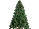 Nataland Albero di Natale Artificiale Verde Decorato con Bacche e Pigne, Modello Elbrus Al...