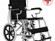 MedicalPharm Carrozzina Pieghevole Per Disabili Sedia Rotelle Spinta Assistita Con Leva Fr...