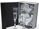 La Galaica - Set di 2 bicchieri da spumante Cava in vetro | Regalo per anniversario 50 e 2...