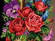 SEG de Paris Tapestry/Needlepoint - Tela con cesto di fiori (Panier Rose)