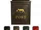 ALXLX Vintage Style Sicuro Cassette Postali di Bloccaggio Extra Large Parete Mail Box Post...