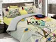 Italian Bed Linen Parure Copripiumino con Stampa Digitale a Copertura Totale Sul Sacco e S...