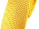 TigerTie - cravatta stretta di seta - giallo dalie gialle argento lavorato - Cravatta 100%...
