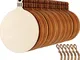 Blulu 60 Pezzi Ornamenti in Legno Natale Fette di Legno Rodondo Fette di Forma Angelo Fioc...