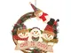 FRAUIT Ghirlanda Vimini 30CM Natalizia Porta Shabby Ghirlanda Natale Porta Ingresso Fiori...