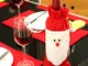 Omkuwl Sacchetti di copertura della bottiglia di vino rosso di Natale del Babbo Natale Dec...
