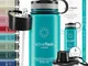 Bottiglia Acqua Termica INOX ACTIVE FLASK + Cannuccia (3 Tappi), Senza BPA - Thermos 1l/50...