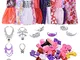 tanbea-IT Vestiti Barbie, 35Pz Vestiti E Accessori Per Barbie Bambole, Incl 12Pz Mini Gonn...