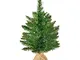 HOMCOM Albero di Natale Mini 55cm con 50 Rami Folti e Aghi Realistici in PVC, Base in Ceme...