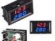 Voltmetro Misuratore Amperometro CC 100V 10A LED Doppio Display (Rosso + blu; 10A) [Classe...