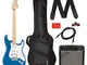Squier Fender Affinity Series Stratocaster HSS MN Lake Placid Blue + Frontman 15G + Funda...