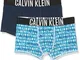 Calvin Klein 2pk Trunks Boxer, Blu (1CelestialOverprint/1BlueShadow 0HA), 164 (Taglia Prod...