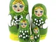 Azhna Bambola di nonning, 5 pezzi, 10,5 cm, collezione Souvenir Matryoshka, dipinta a mano...