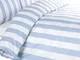 Louisiana Bedding Vertical Blue & White Stripe Striped Duvet Cover Set 100% Cotton 200 Thr...