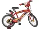 TOIMS - Bicicletta da 16”, Motivo “Cars, per Bambini di 4-5 Anni