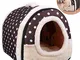 OZUAR 2 in 1 Cane Letto House Cat Igloo Pet House e Cuscini del Divano Pieghevole Inverno...