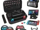 HEYSTOP Kit Accessori 12 in 1 per Nintendo Switch, Include Custodia da Trasporto, Cover Pr...