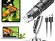 Microscopio Digitale Wireless, YINAMA Microscopio Ingrandimento da 50X-1000X, 8 luci a LED...