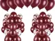 120 pezzi palloncini borgogna kit in lattice palloncini bordeaux coriandoli palloncini per...