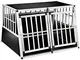 TecTake Box per trasporto cani alluminio trapezoidale - modelli differenti - (104x90,5x71c...