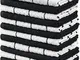 Utopia Towels - 12 Strofinacci da Cucina - Lavabili in Lavatrice (38 x 64 cm, Nero e Bianc...
